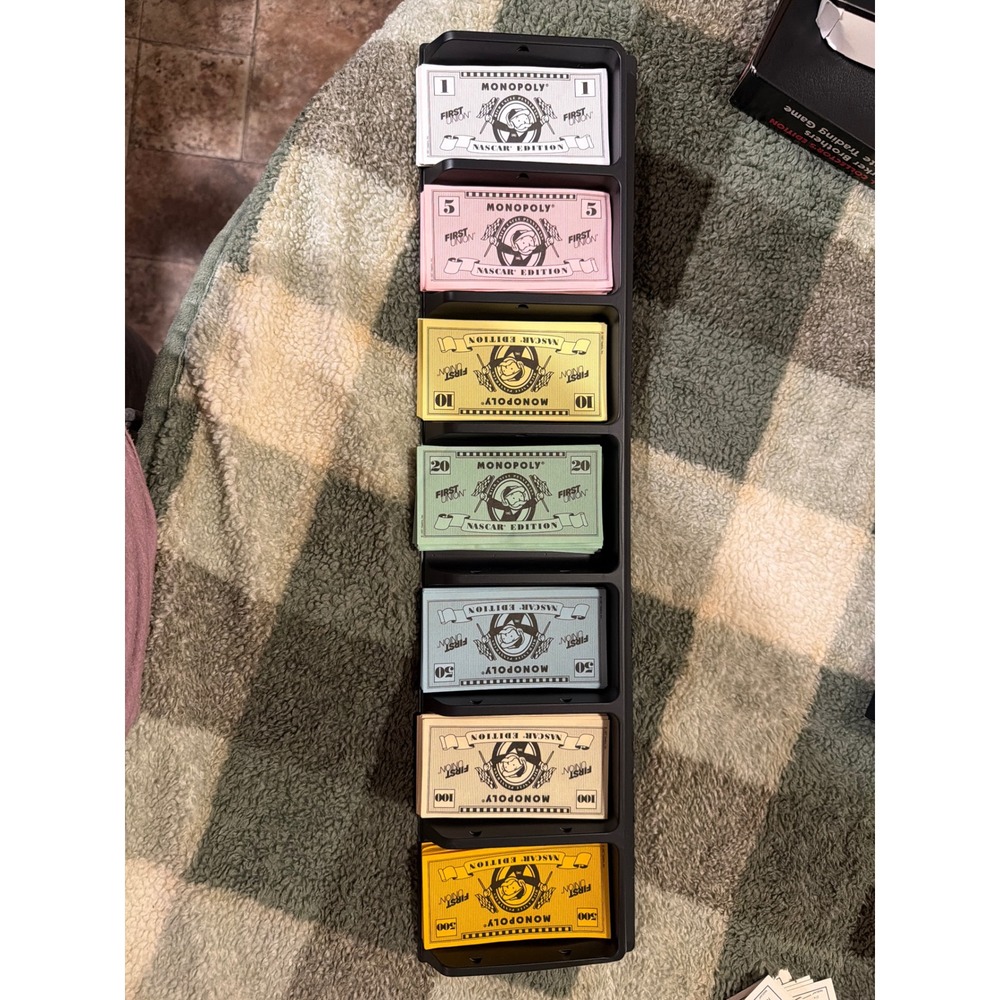 Monopoly NASCAR Edition First Union Replacement Money Set with Banker Tray 1997